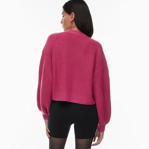 Aritzia Wilfred Free Unwind Italian Merino Wool Waist Cardigan M - Picture 3 of 8